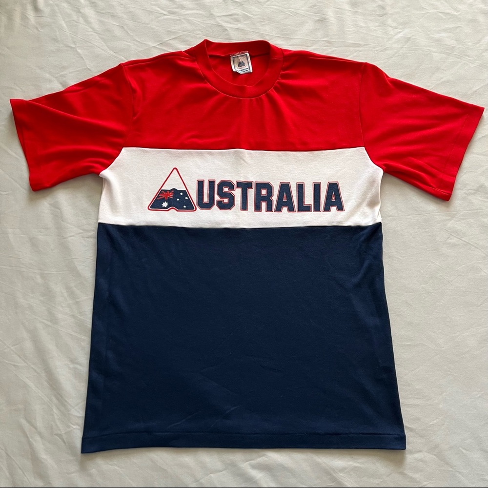 Vintage 90s Australia Colorblock T Shirt Size Mens Large Single Stitch